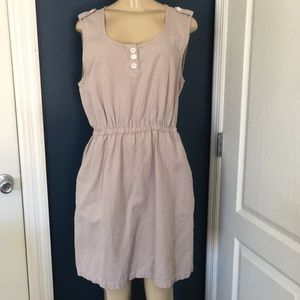 J. Crew tan cotton / linen sleeveless dress sz 10